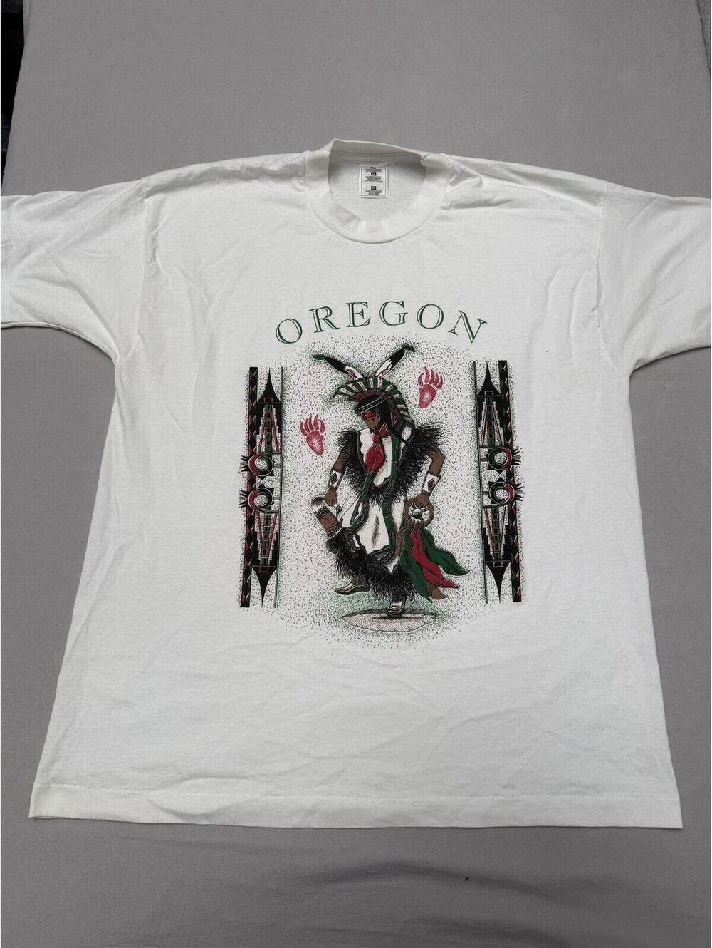 Vintage Oregon Native Tribal Dance T-shirt 9 Tribes XL